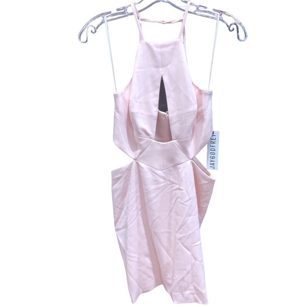 NWT Jay Godfrey Blush Pink Cutout Bodycon Keyhole Mini Dress Sz 2